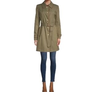 Lauren Ralph Lauren Khaki Green Belted Trench Coat